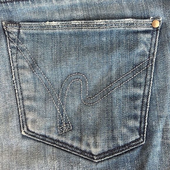 Citizens Of Humanity Denim Jean Shorts Distressed Ripped Bottom Size 29 - Picture 4 of 9